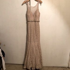 cream colored prom dress